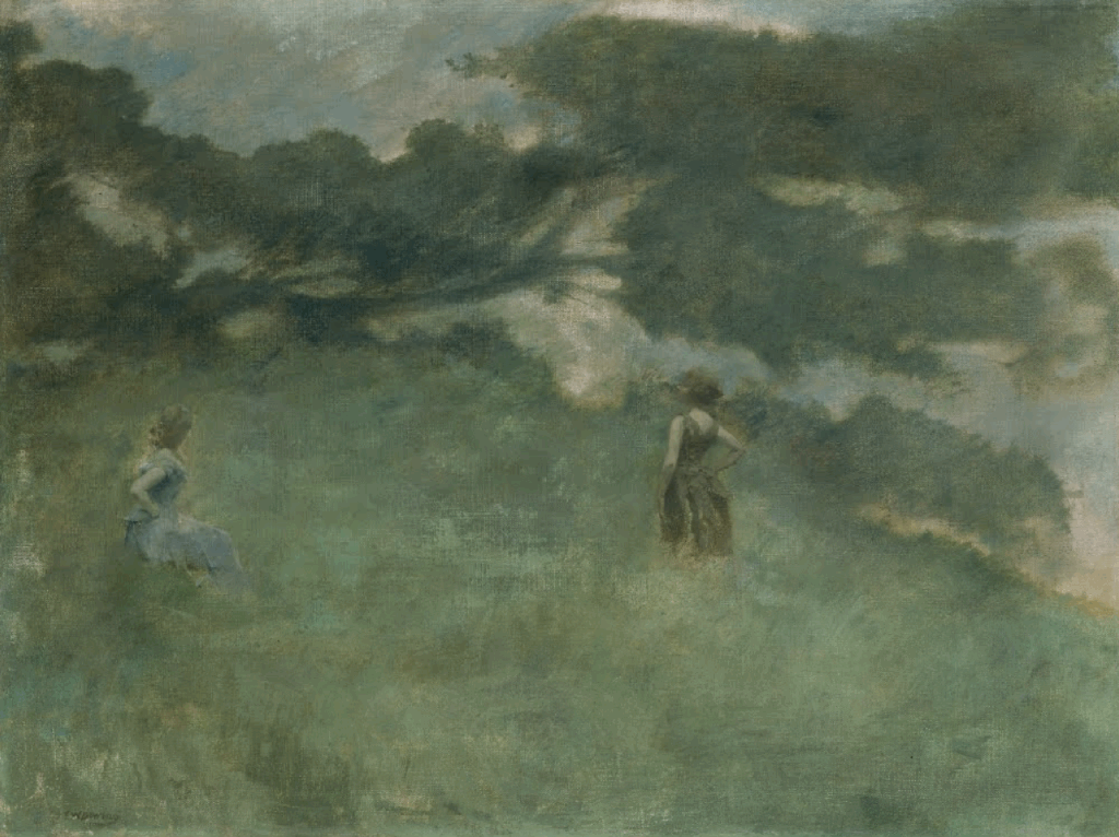 tonalism: Thomas Dewing, The Hermit Thrush, 1890, Smithsonian American Art Museum, Washington, DC, USA.
